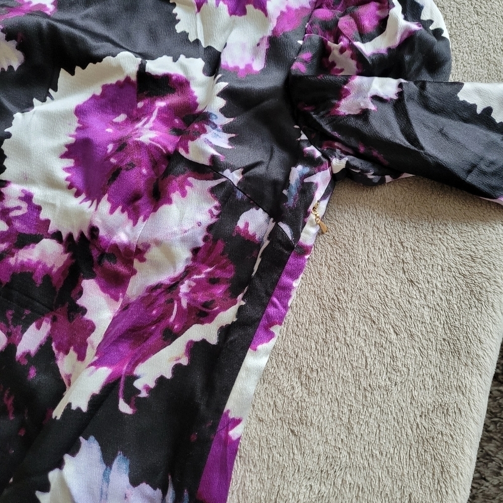 Anthropologie leifsdottir silk floral long sleeve shift dress size 6 - Picture 6 of 10